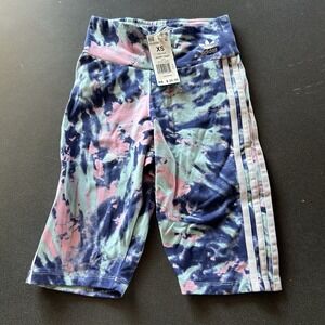 Adidas Originals Short Tight Tie Dye Vapour Blue Pink Size XS